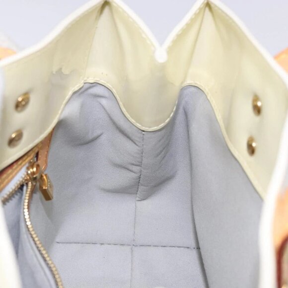 LOUIS VUITTON Monogram Vernis Reade PM Hand Bag Perle M91336 LV Auth 141487 - Picture 12 of 16